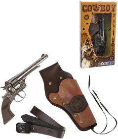 Kovbojský set revolver dětský kovový na kapsle 12 ran s pouzdrem a opaskem Kovbojský set revolver dětský kovový na kapsle 12 ran s pouzdrem a opaskem