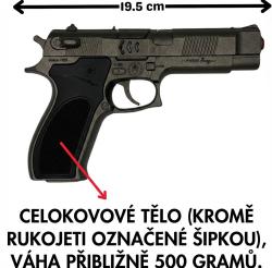 Kovová pistole serie 023 na kapslíkové kotoučky antracit s pouzdrem