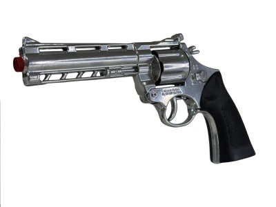 Hafotoys kovový kapslíkový revolver stříbrný