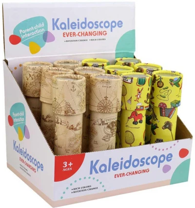 Krasohled dětský kaleidoskop 19cm kukátko 2 druhy karton/plast