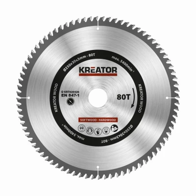 Kreator Pilový kotouč KRT020426 na dřevo 250mm, 80T Kreator Pilový kotouč KRT020426 na dřevo 250mm, 80T