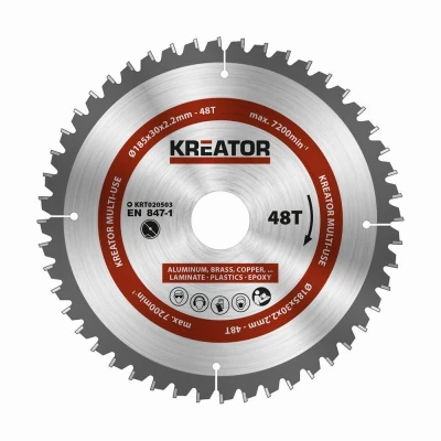 Kreator Pilový kotouč KRT020503 univerzální 185mm, 48T Kreator Pilový kotouč KRT020503 univerzální 185mm, 48T