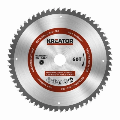 Kreator Pilový kotouč KRT020504 univerzální 210mm, 60T Kreator Pilový kotouč KRT020504 univerzální 210mm, 60T