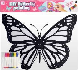 Křídla motýlí na gumičku na záda kreativní set s 6 fixy k vybarvení
