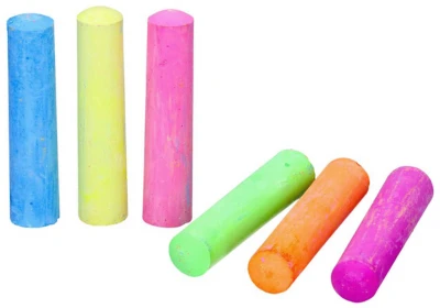 Křídy barevné chodníkové Fluo kulaté set 15ks v kyblíku