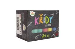 Křídy chodníkové barevné kulaté set 24ks v krabičce