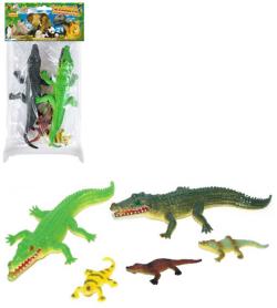 Krokodýli barevní set 5ks zvířátka figurky v sáčku plast Krokodýli barevní set 5ks zvířátka figurky v sáčku plast