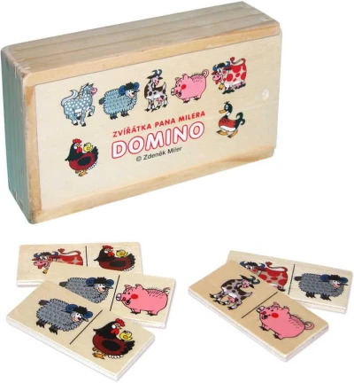 KRTEK DŘEVO Domino domácí Zvířátka pana Müllera Krteček sada 28 dílků KRTEK DŘEVO Domino domácí Zvířátka pana Müllera Krteček sada 28 dílků