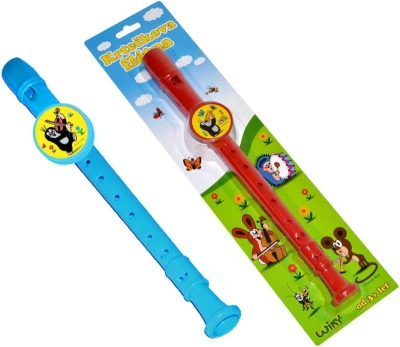 KRTEK (Krteček) Flétna dětská 33cm 2 barvy plast na kartě KRTEK (Krteček) Flétna dětská 33cm 2 barvy plast na kartě