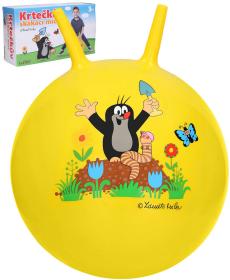 KRTEK (Krteček) Míč skákací 40cm žluté dětské hopsadlo s držadly