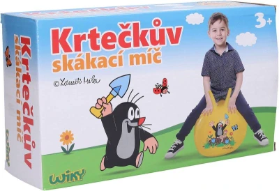 KRTEK (Krteček) Míč skákací 40cm žluté dětské hopsadlo s držadly