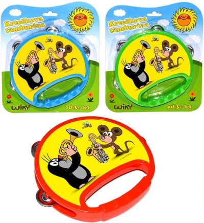 KRTEK (Krteček) Tamburina 18cm 3 barvy na kartě (hudební nástroje) KRTEK (Krteček) Tamburina 18cm 3 barvy na kartě (hudební nástroje)