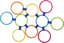 Kruhy skákací barevné Hop Skoč 27cm na skákání se spojkami set 10ks