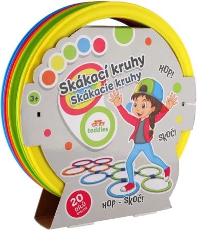 Kruhy skákacie farebné Hop Skoč 27cm na skákanie so spojkami set 10ks