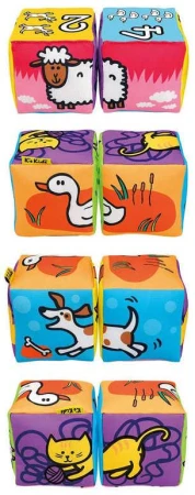 Ks Kids Baby soft kostky textilní 2ks zvířátka počítání na baterie Zvuk