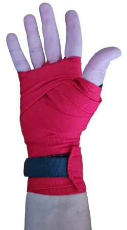 Kubisport Boxerské bandáže na ruce elastické 4,5 m červené