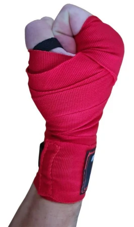 Kubisport Boxerské bandáže na ruce elastické 4,5 m červené (VÝPRODEJ)