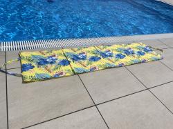 Kubisport Čtyřdílné lehátko plážové skládací - líbivý květinový motiv
