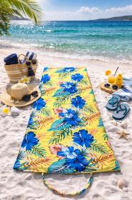 Kubisport Čtyřdílné lehátko plážové skládací - líbivý květinový motiv