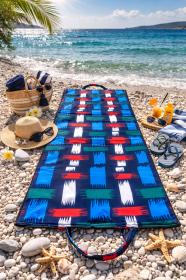 Kubisport Čtyřdílné lehátko plážové skládací-modré