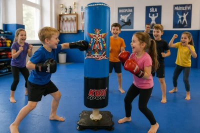 Kubisport Dětský boxovací pytel stojací 140 cm modrý