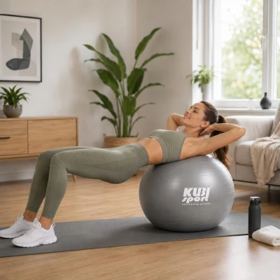 Kubisport Gymnastický míč 650 mm, nosnost 150 kg, stříbrný