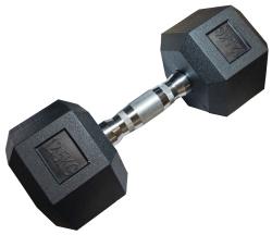 Kubisport Jednoruční šestihranná HEX činka 12,5 kg pogumovaná