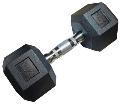 Kubisport Jednoruční šestihranná HEX činka 12,5 kg pogumovaná Kubisport Jednoruční šestihranná HEX činka 12,5 kg pogumovaná