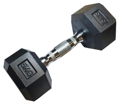 Kubisport Jednoručná šesťhranná HEX činka 5 kg pogumovaná Kubisport Jednoručná šesťhranná HEX činka 5 kg pogumovaná