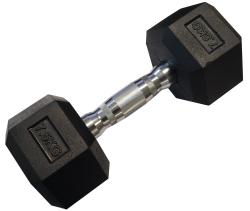 Kubisport Jednoruční šestihranná HEX činka 7,5 kg pogumovaná