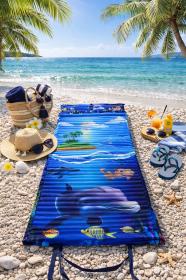 Kubisport Lehátko plážové s podhlavníkom s atraktívnym potlačou