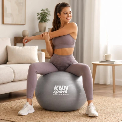 Kubisport Míč gymnastický 750mm, nosnost 150 kg - šedý