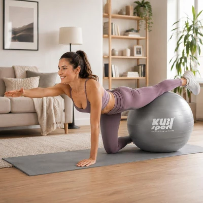 Kubisport Loptu gymnastickú (gymbal) 850mm sivý