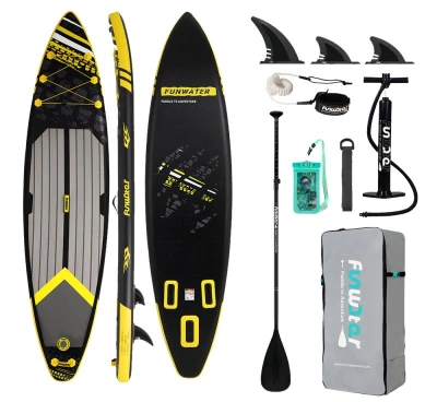 Kubisport Paddleboard 350x84x15 cm s příslušenstvím černožlutý Kubisport Paddleboard 350x84x15 cm s příslušenstvím černožlutý