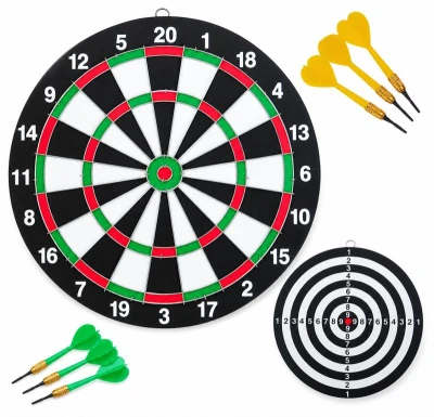Kubisport Sada terč 43 cm + ostré šipky 6 ks
