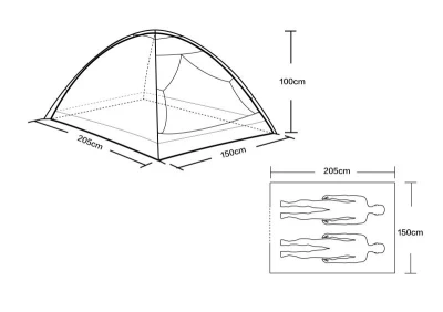 Kubisport Stan monodome pro 2-3 osoby - zelený