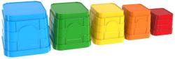 Kubus baby pyramida hranatá barevná věžička skládací 5 dílků plast