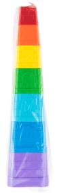 Kubus baby pyramida hranatá barevná věžička skládací 7 dílků plast
