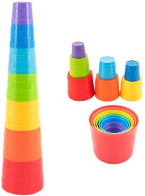 Kubus pyramida kulatá barevná baby věžička skládací 7 dílků plast Kubus pyramida kulatá barevná baby věžička skládací 7 dílků plast