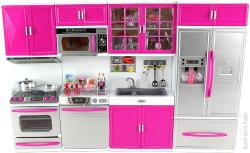 Kuchyňská linka dětská na baterie set s troubou a doplňky Světlo Zvuk plast