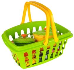 Kuchyňský set dětské barevné nádobí s nákupním košíkem 23ks plast