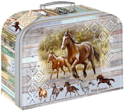 Argus Kufřík dětský lepenkový Wild Horses na školní potřeby Divocí koně