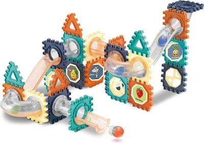 Kuličkodráha Marble Run Blocks 2D/3D stavebnice 66 dílků v krabici