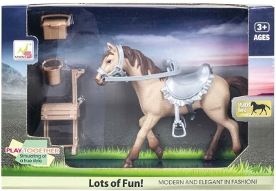Kůň plastová figurka 20cm set s příslušenstvím v krabici