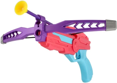 Kuše růžová dívčí 27cm + 3 soft šípy na přísavku v krabici
