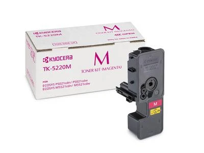 Kyocera toner TK-5220M červený na 1 200 A4 (při 5% pokrytí), pro M5521cdn/cdw, P5021cdn/cdw Kyocera toner TK-5220M červený na 1 200 A4 (při 5% pokrytí), pro M5521cdn/cdw, P5021cdn/cdw