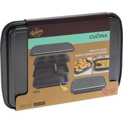 La Cucina Plech na pečení sada 5 ks ocel s nepřilnavým povrchem
