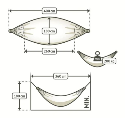 La Siesta Houpací síť Bossanova Kingsize Mono (BSH18M 11latte)