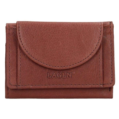 Lagen W-2030 Unisex mini peněženka kožená - hnědá Lagen W-2030 Unisex mini peněženka kožená - hnědá