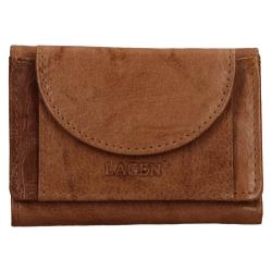 Lagen W-2030 Unisex mini peněženka kožená - světle hnědá Lagen W-2030 Unisex mini peněženka kožená - světle hnědá